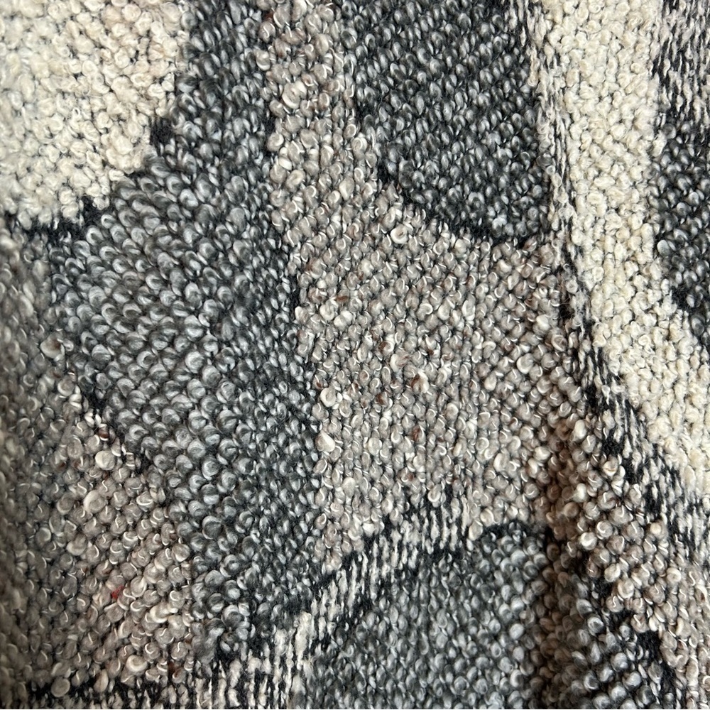 I.N.C.International Concepts Gray White Tan Knit Wool Alpaca Blend Fringe Poncho - Picture 9 of 16